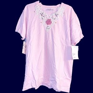 Nordstrom 100% Cotton embellished/sppliqued Shirt Made in USA